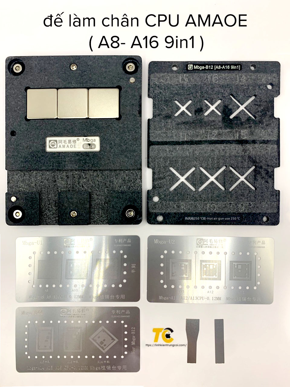 ĐẾ LÀM CHÂN CPU AMAOE(A8-A16 9in1)